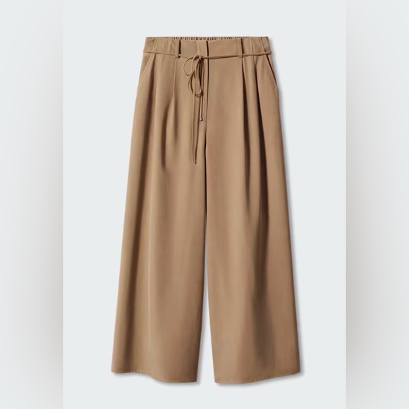 Mango Wideleg pants with elastic waist - Picture 1 of 2